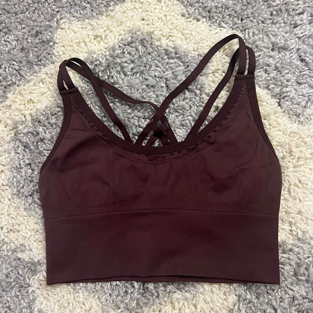 Maroon Strappy Sports Bra size small